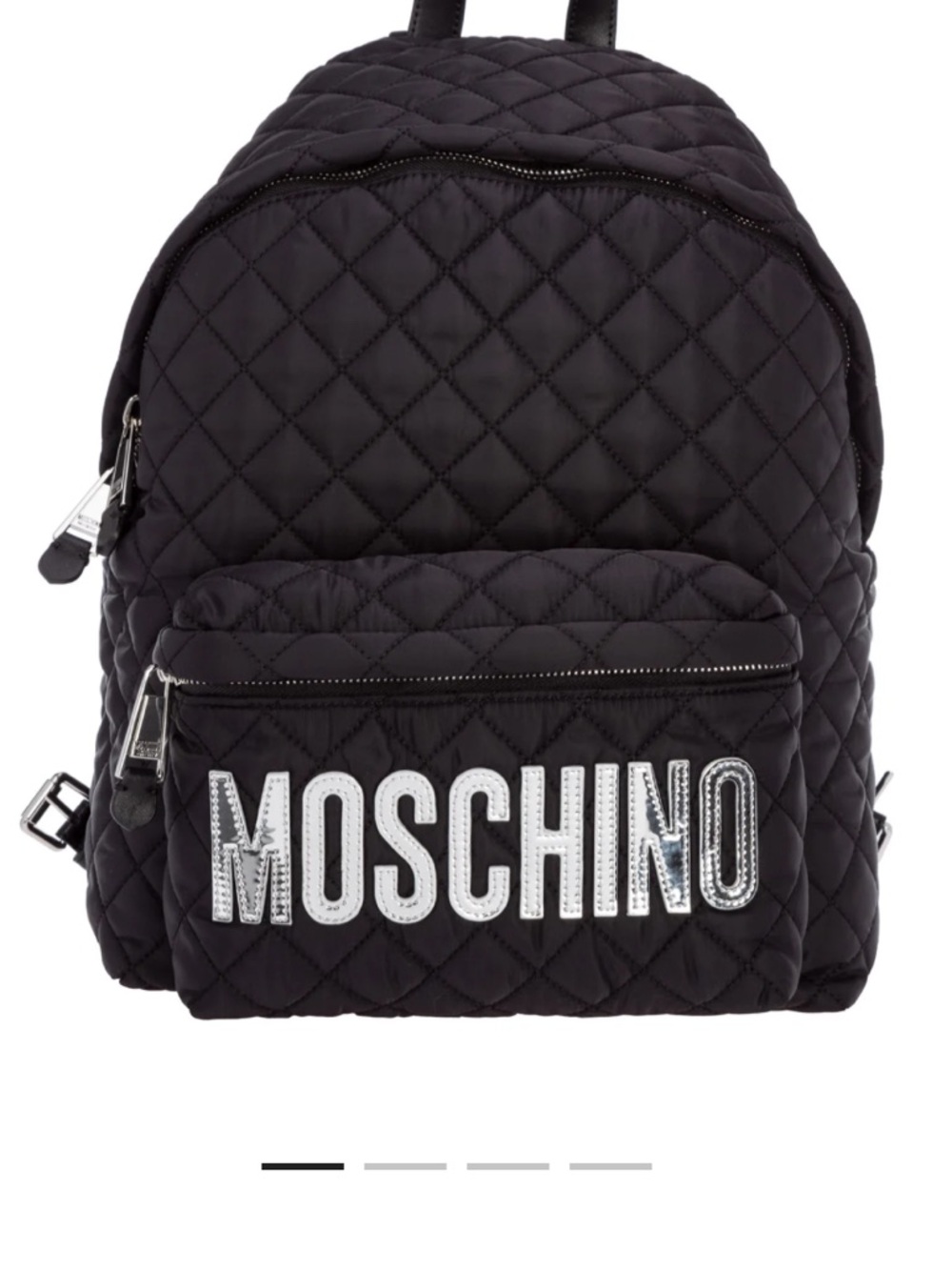 Moschino Logo Patched Quilted Backpack
